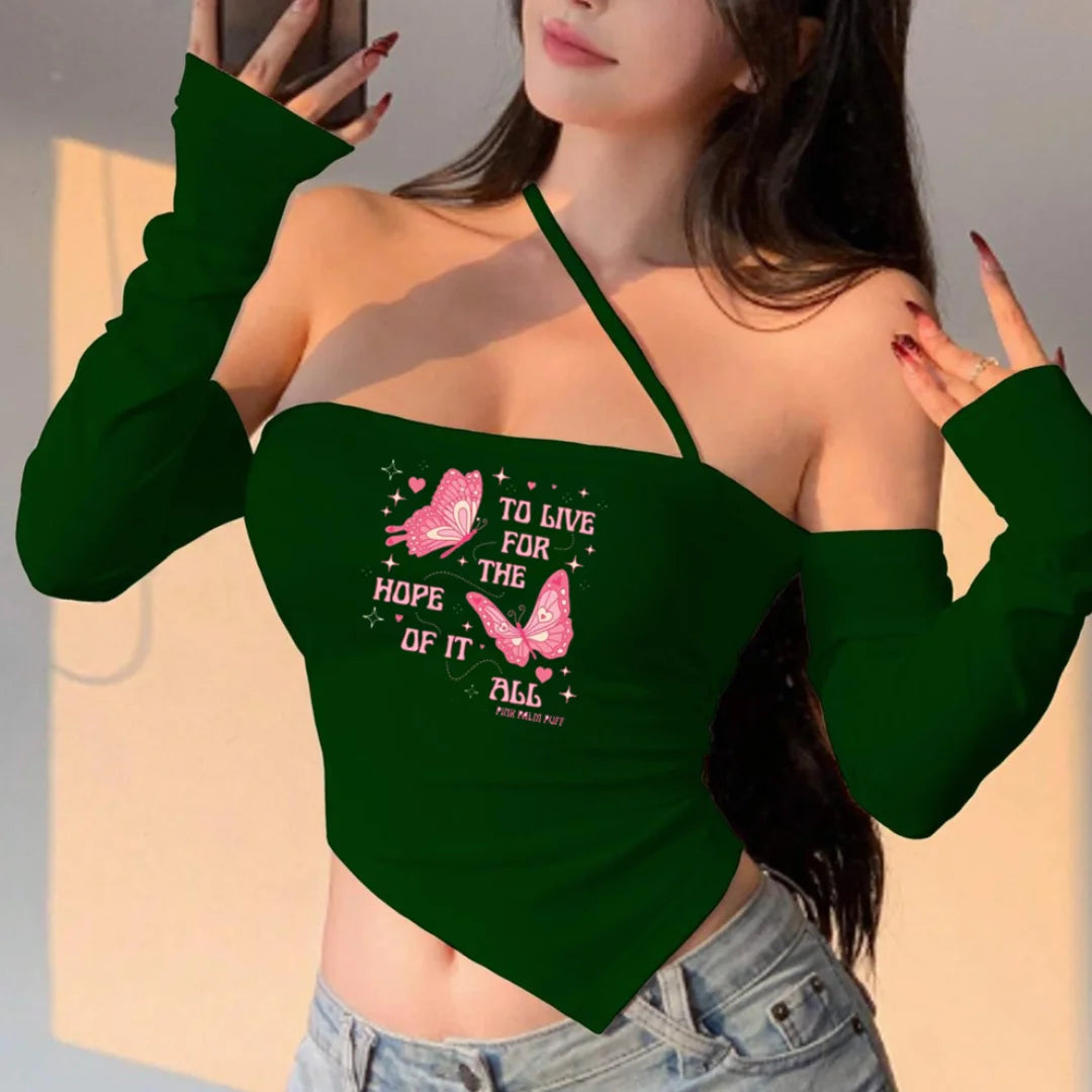 CROPTOP PEACH VERDE