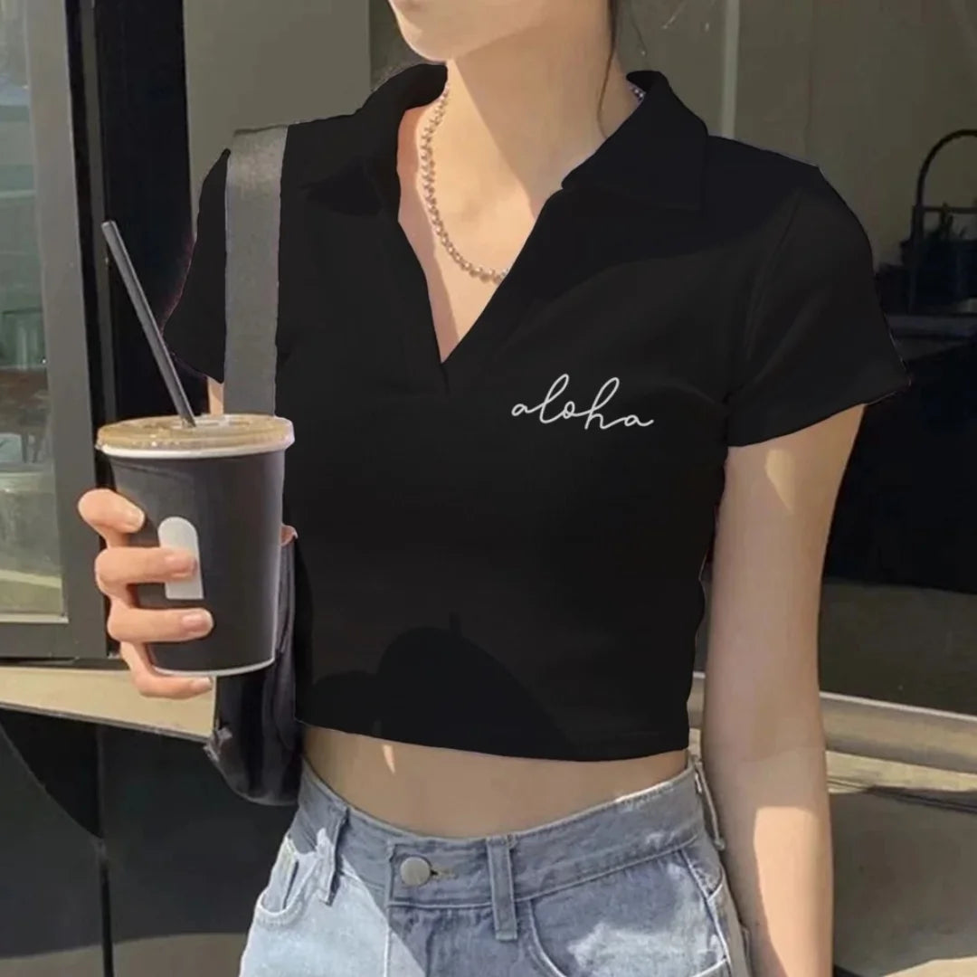 CROPTOP POLO MIA NEGRO