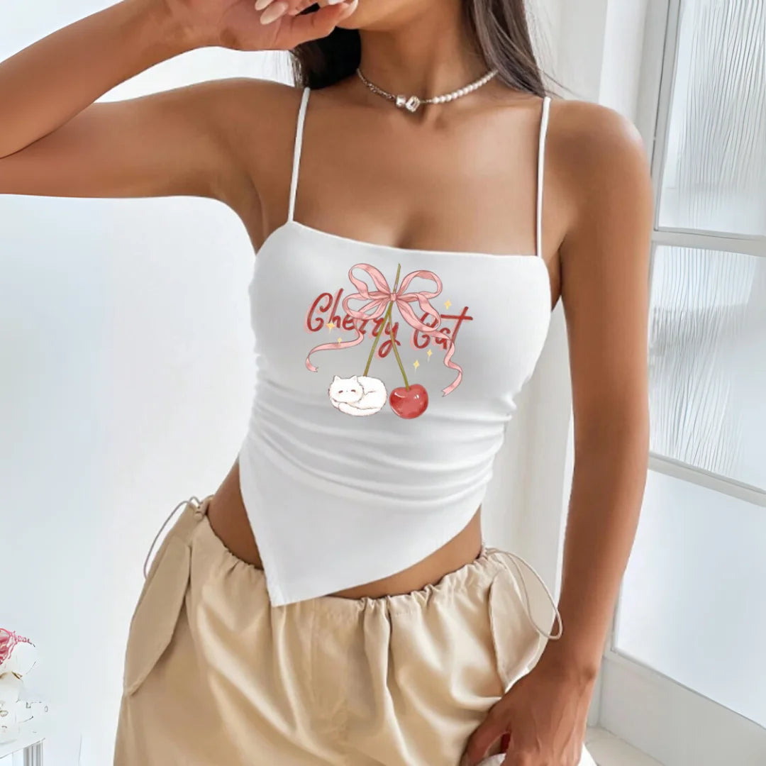 CROPTOP SPRING BLANCO CHERRY